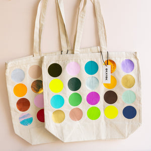 OKAYOK: XL Natural Polka Tote