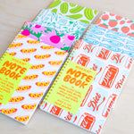 And Here We Are: Letterpress Pattern Spiral Notebook
