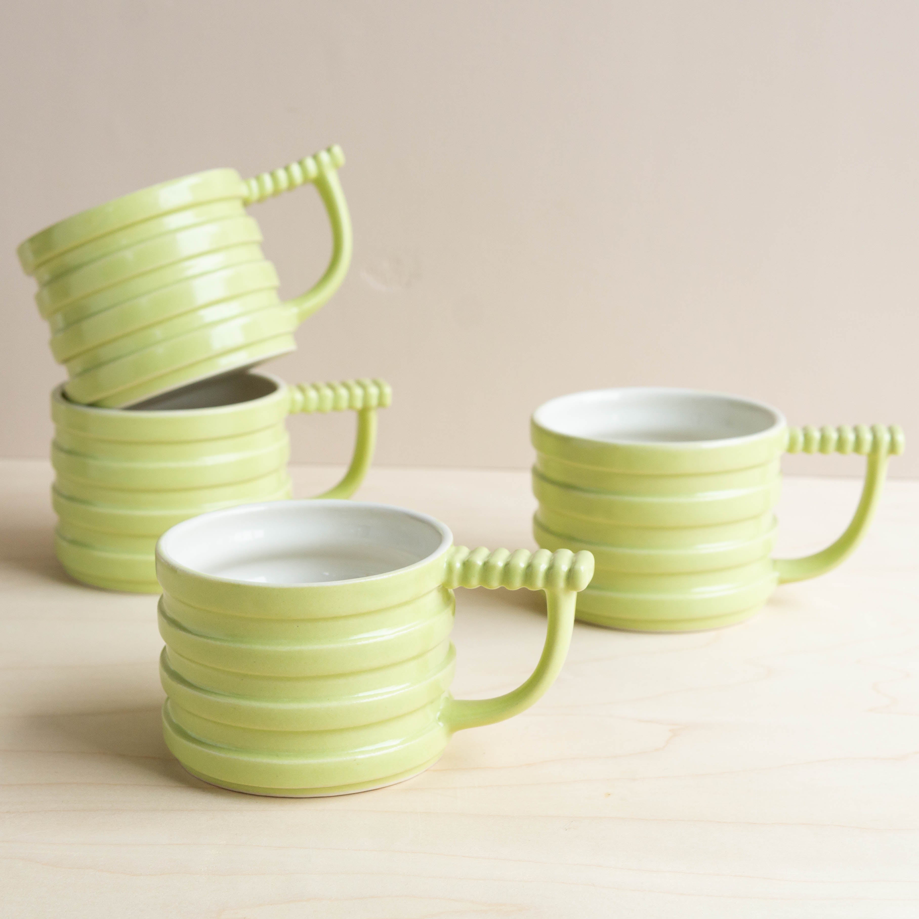 Marita Manson Ceramics: Chartreuse Corrugate Mug