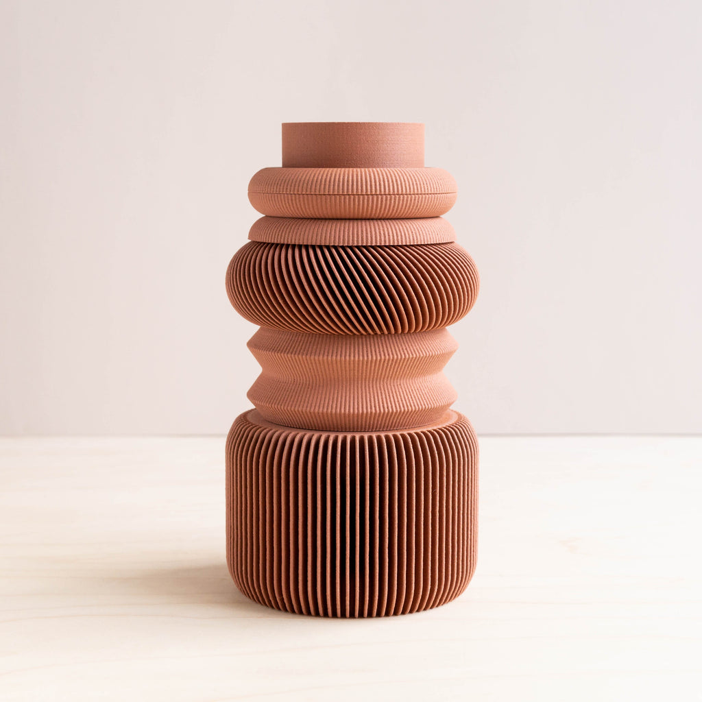 Minimum Design: Modular NU Vase in Terracotta