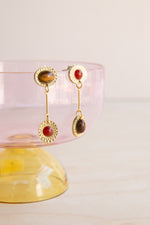 Michelle Starbuck: Carnelian & Tiger's Eye Drop Earrings