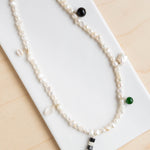 Sea + Pattern: Frosted Pearl Charm Necklace