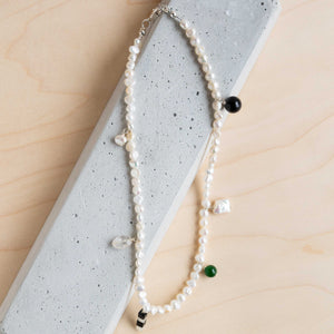 Sea + Pattern: Frosted Pearl Charm Necklace