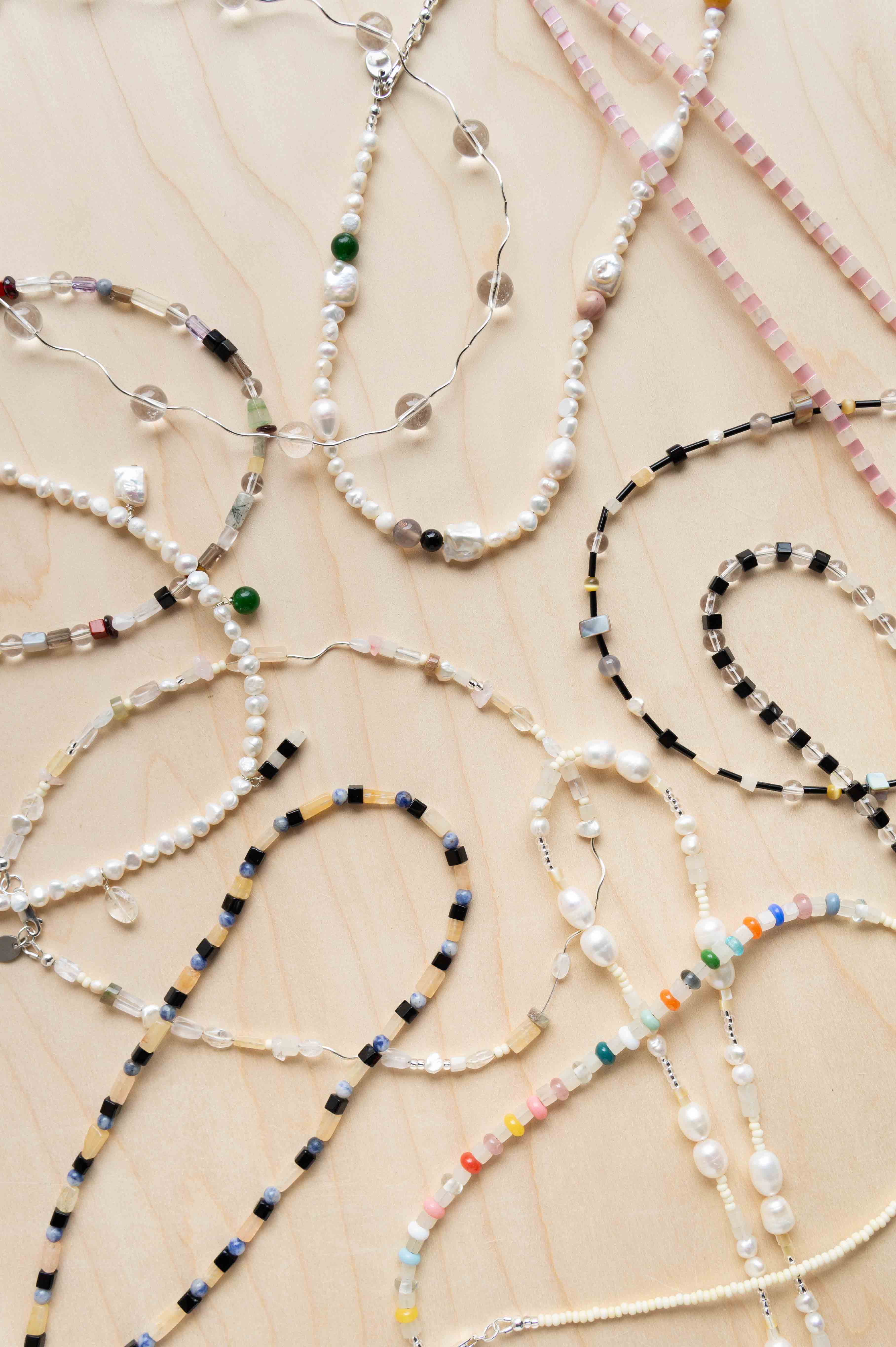 Sea + Pattern: Frosted Pearl Charm Necklace