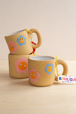 Bowl Cut Ceramics: Flower Faces Mug