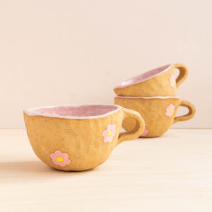 Earth and Her Flower: Pink Flower Teacup