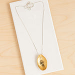 Uni: Long Hammered Oval Necklace