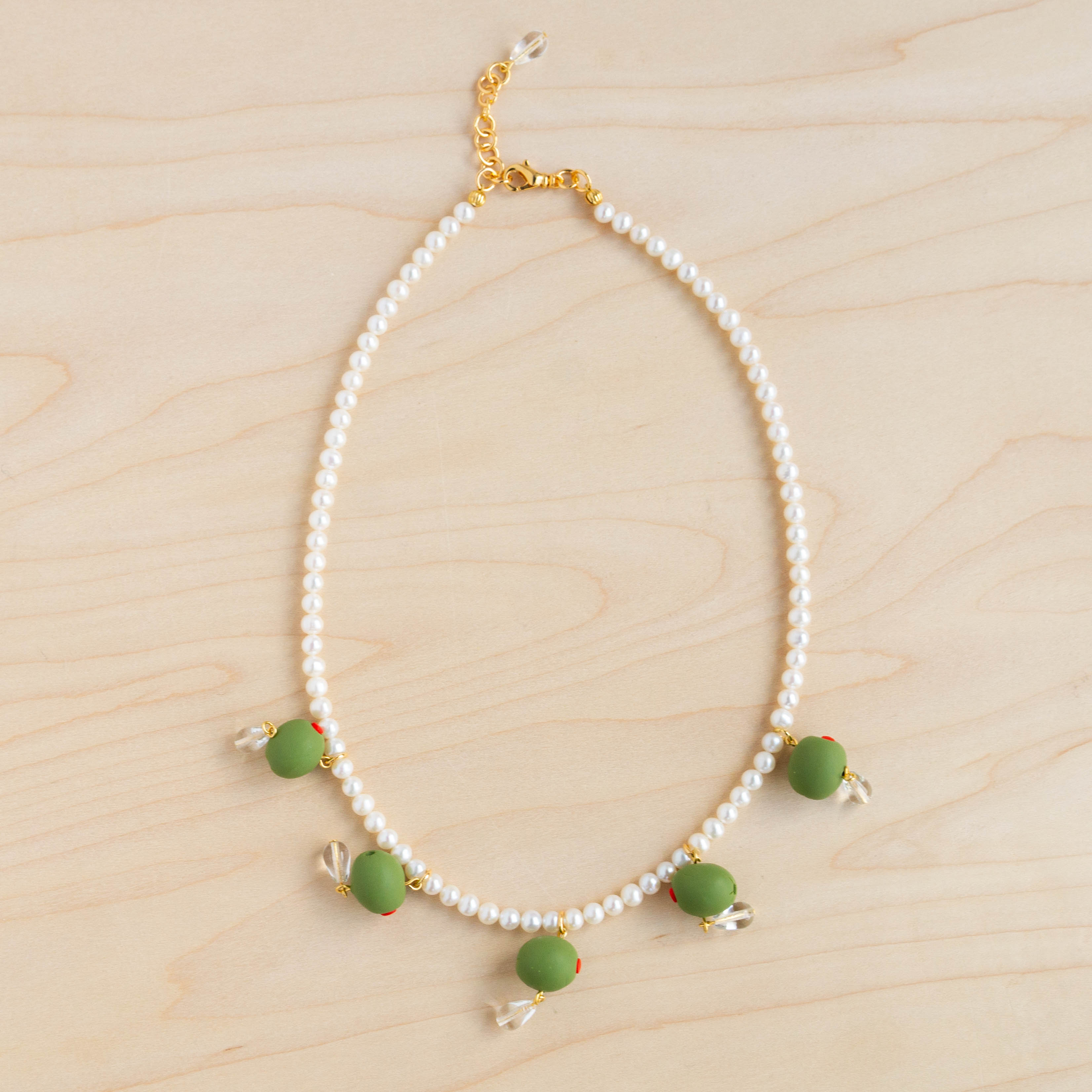 Altar Ware: Pimento Olive Pearl Necklace