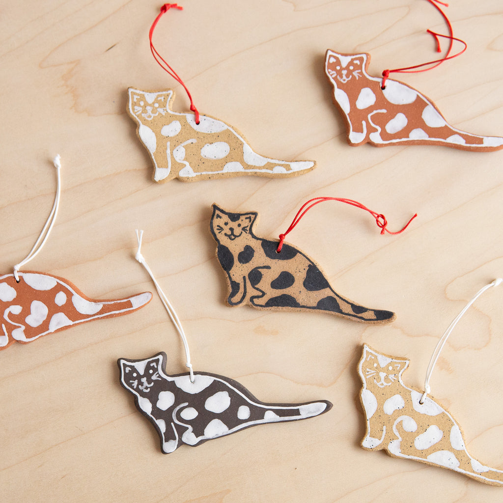 Melville Ceramics: Spotted Cat Ornament