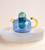 Colorblock Glass Teapot