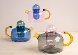 Colorblock Glass Teapot