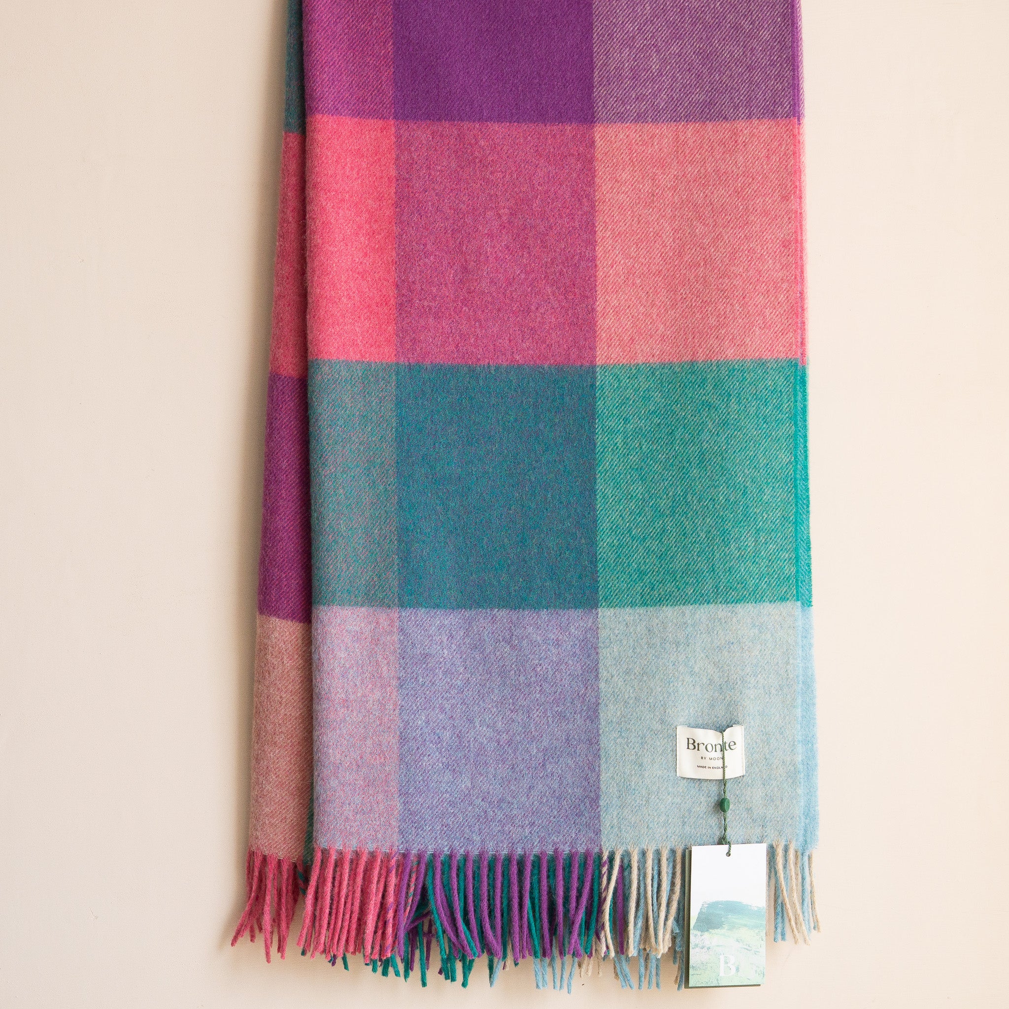 Bronte Moon: Merino Wool Block Check Throw