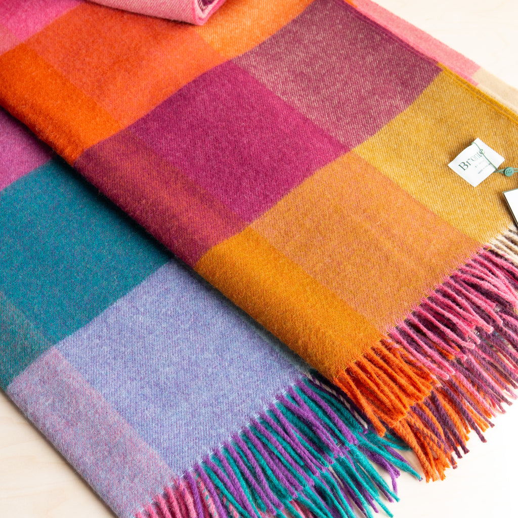 Bronte Moon: Merino Wool Block Check Throw