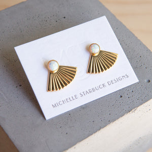 Michelle Starbuck Designs: Opal Mini Pleat Jacket Earrings