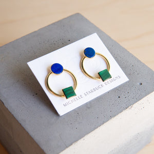 Michelle Starbuck Designs: Lapis + Malachite Duality Earrings