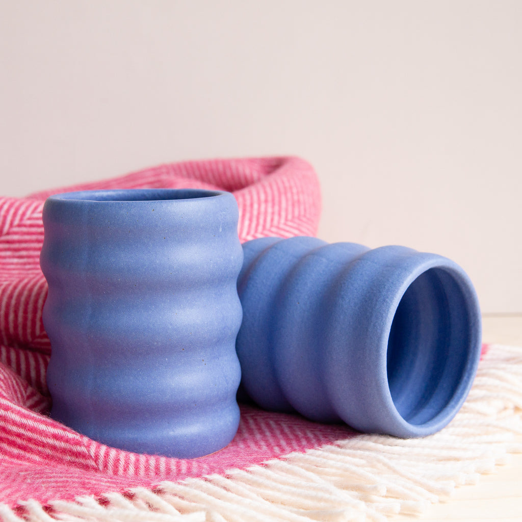Garden Club Ceramics: Cobalt Wobble Tumbler
