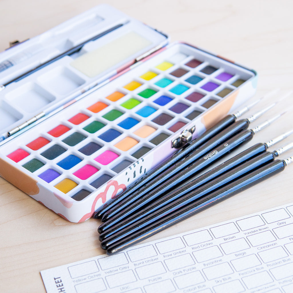 Grabie: Watercolor Set of 50 with Brushes