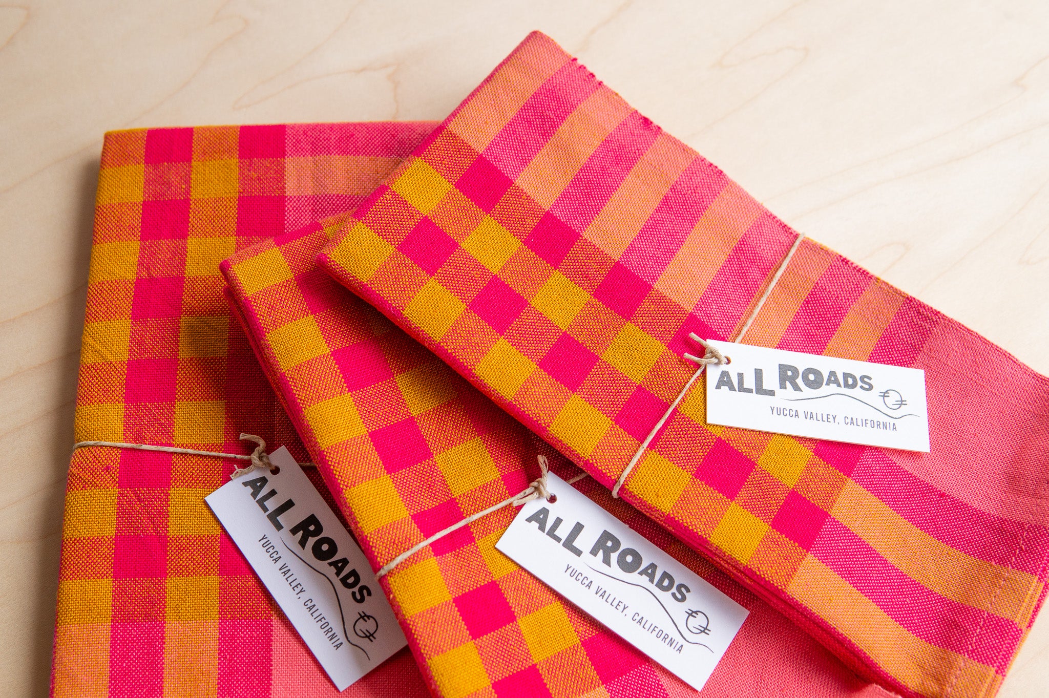All Roads: Handwoven Grid Napkin Pair