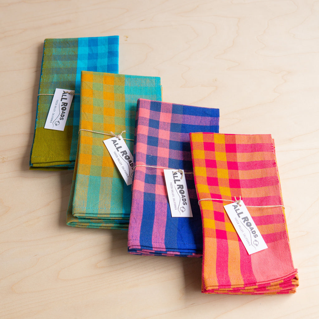 All Roads: Handwoven Grid Napkin Pair