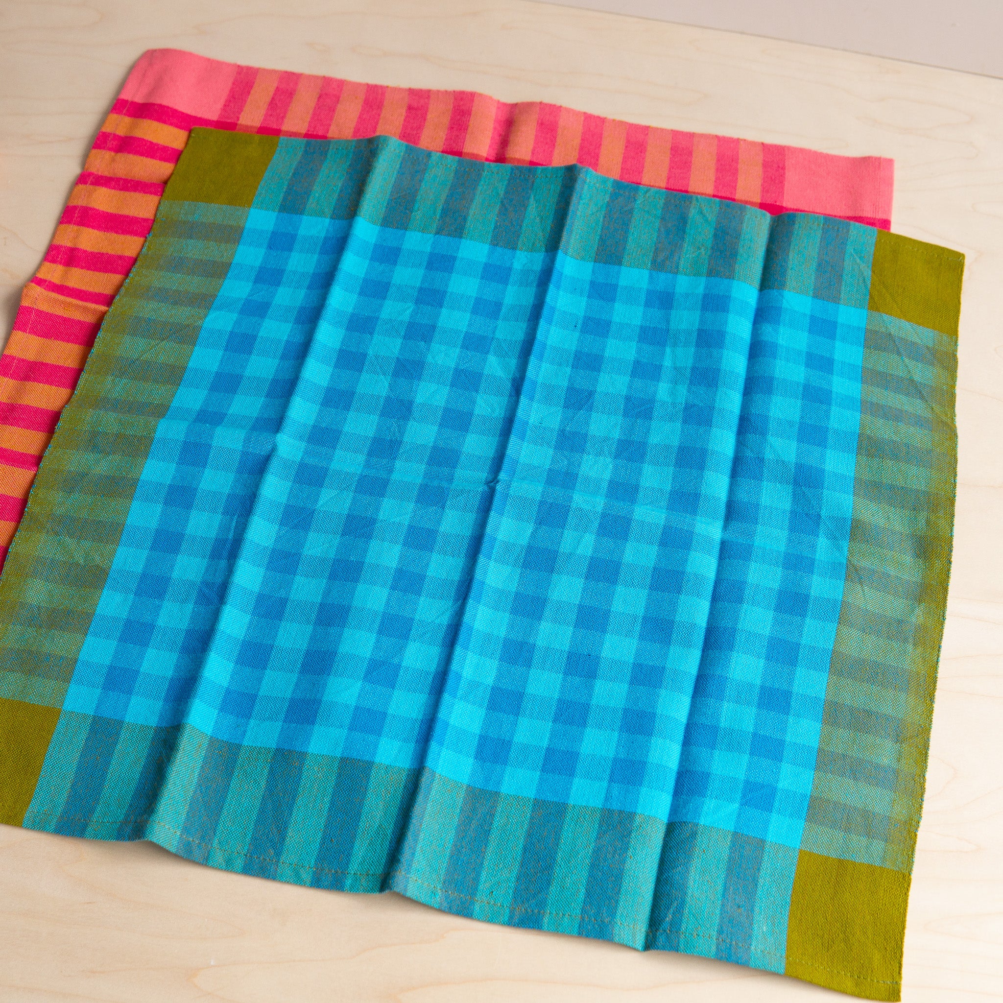 All Roads: Handwoven Grid Napkin Pair