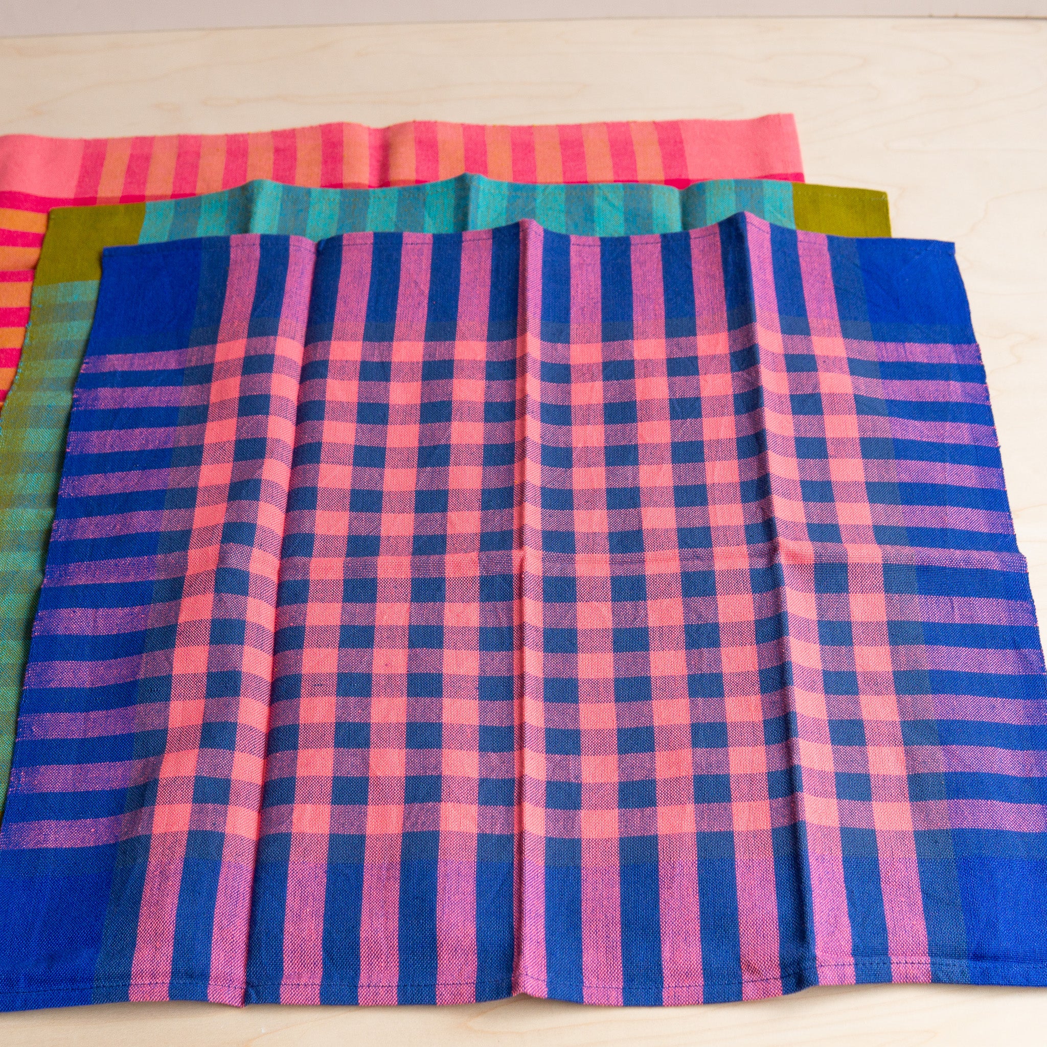 All Roads: Handwoven Grid Napkin Pair