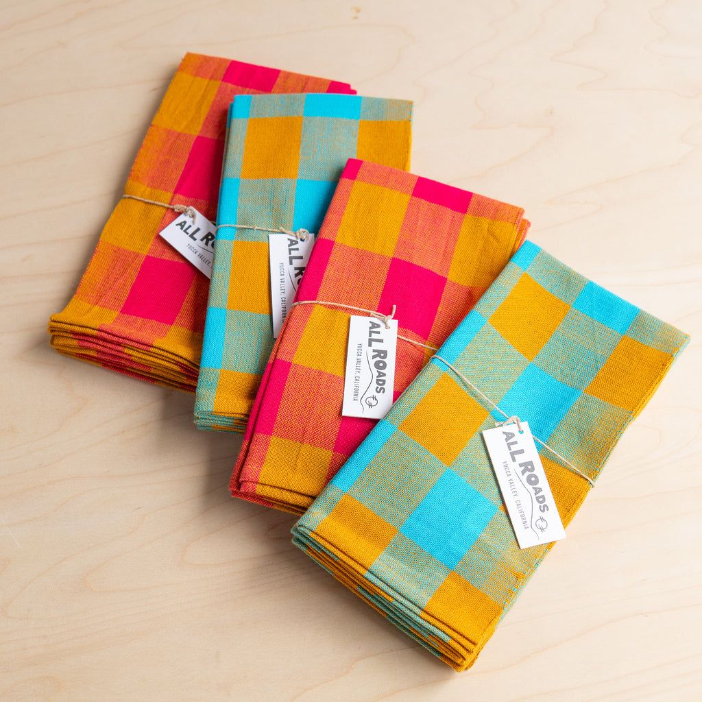 All Roads: Handwoven Gingham Napkin Pair