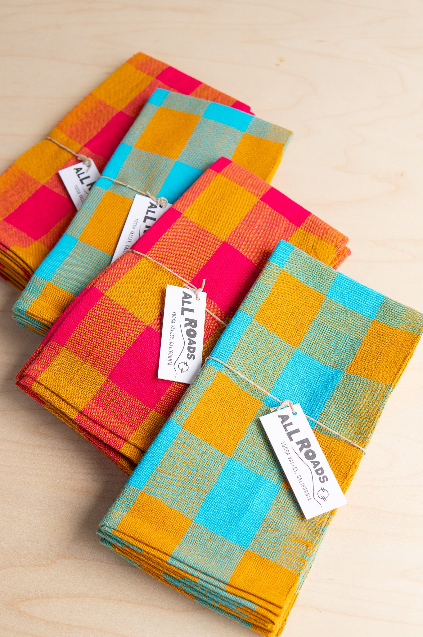 All Roads: Handwoven Gingham Napkin Pair