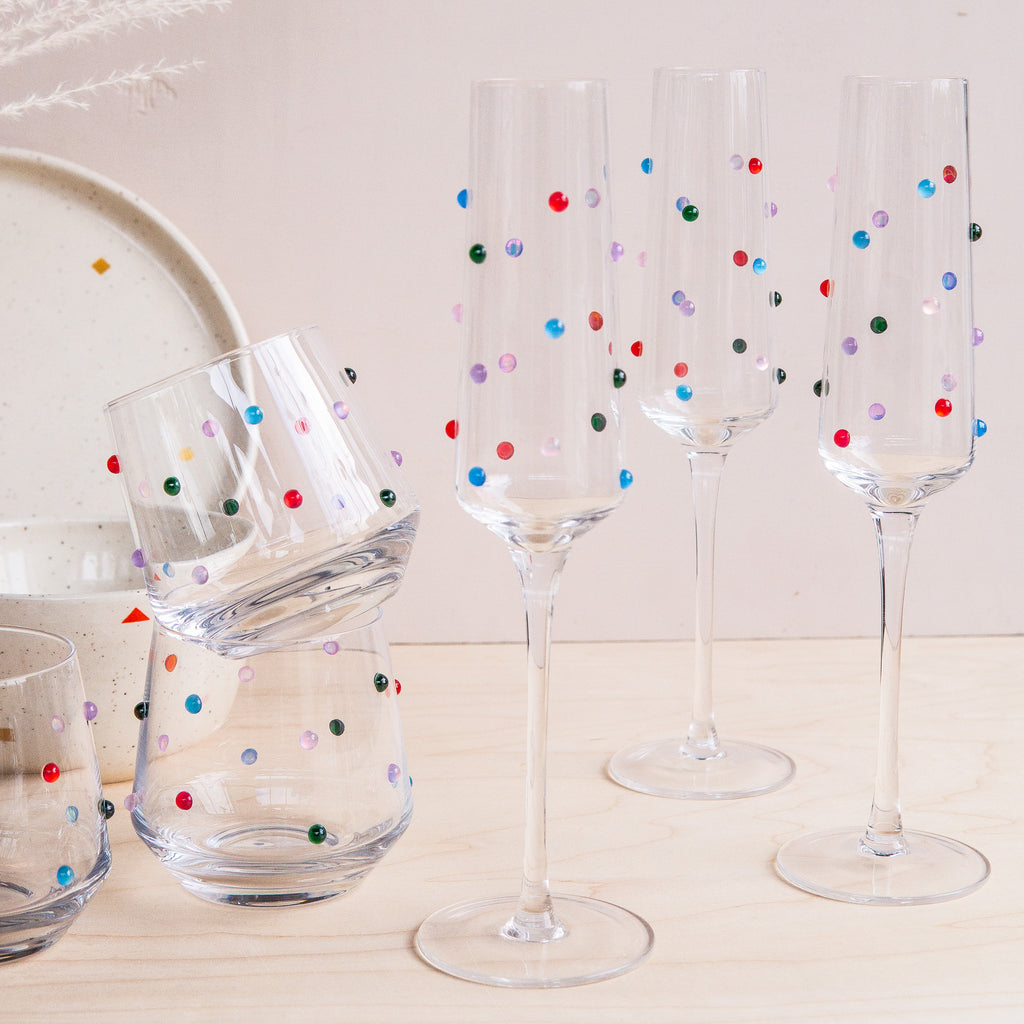 Confetti Beaded Champagne Glass