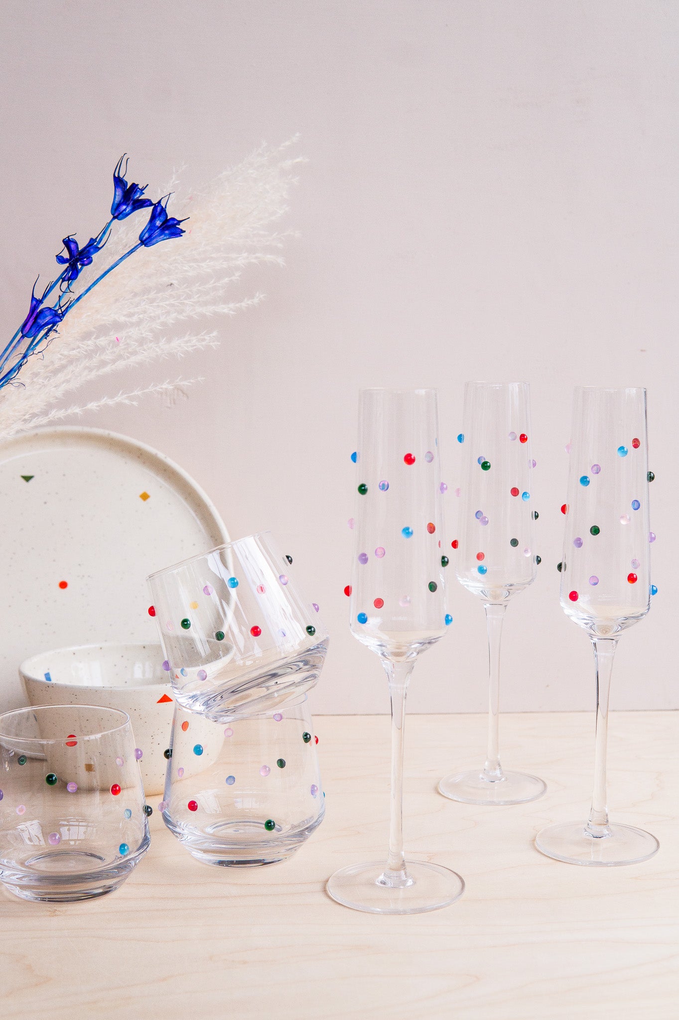 Confetti Beaded Champagne Glass