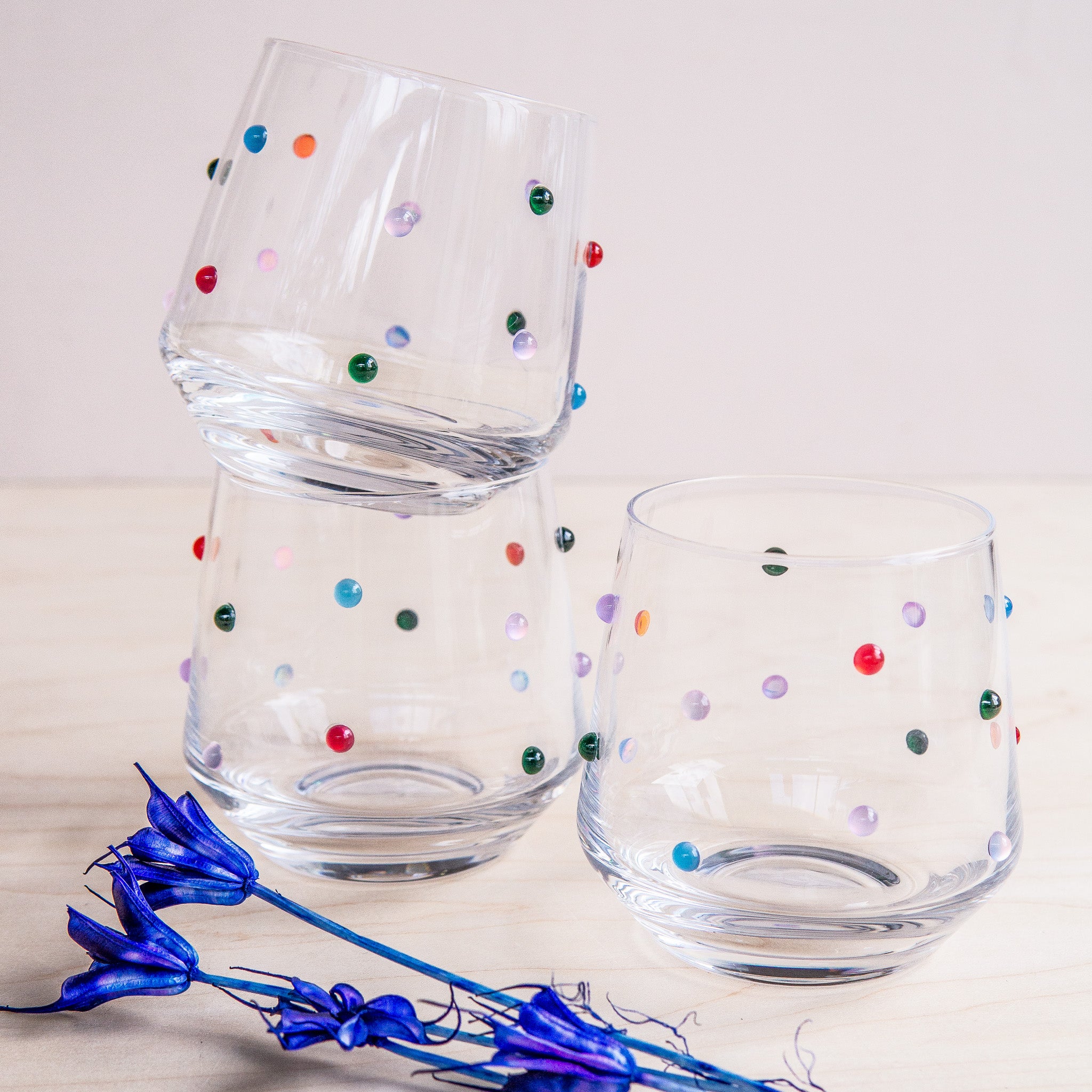 Confetti Beaded Wine Glass