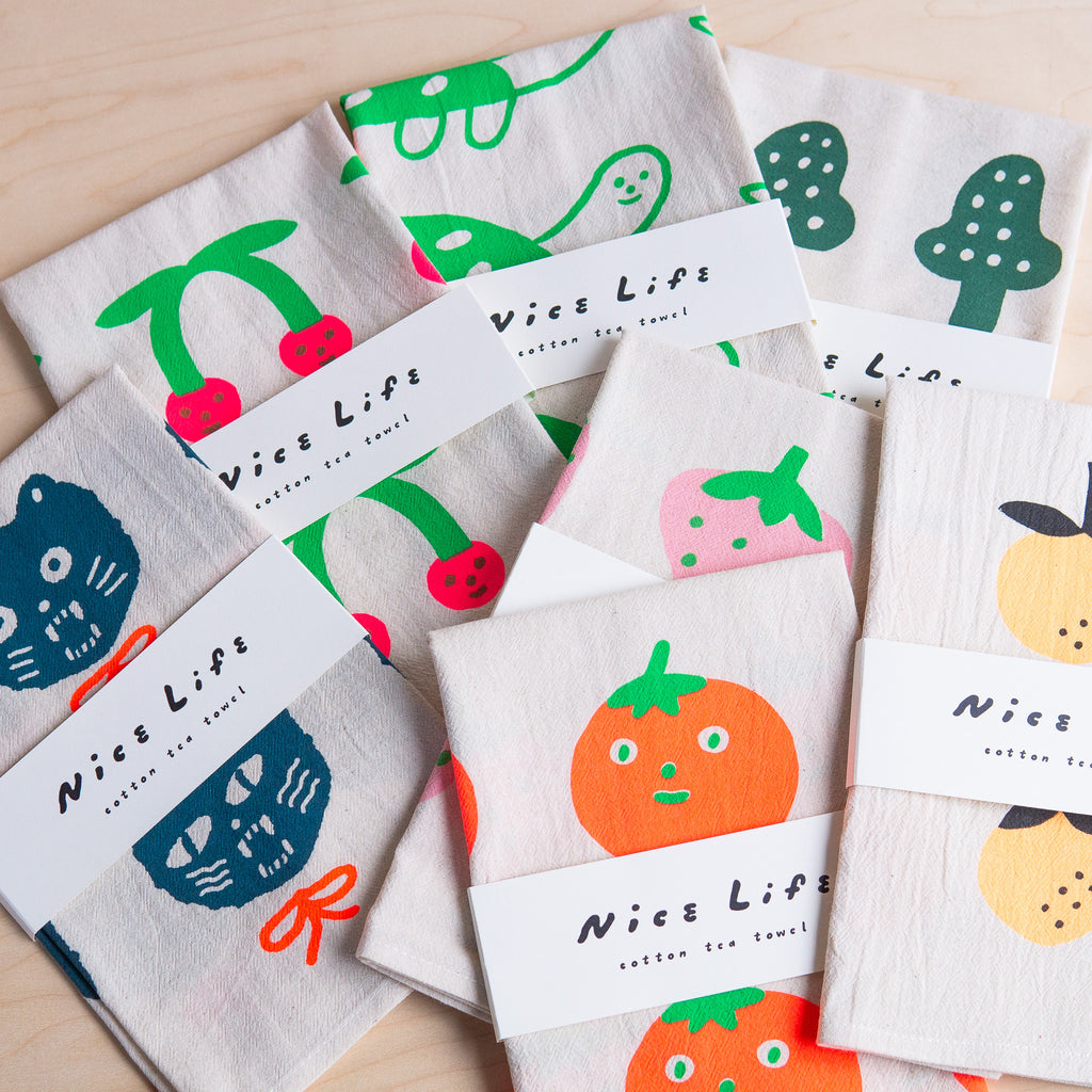Nice Life: Printed Flour Sack Tea Towel (Various)