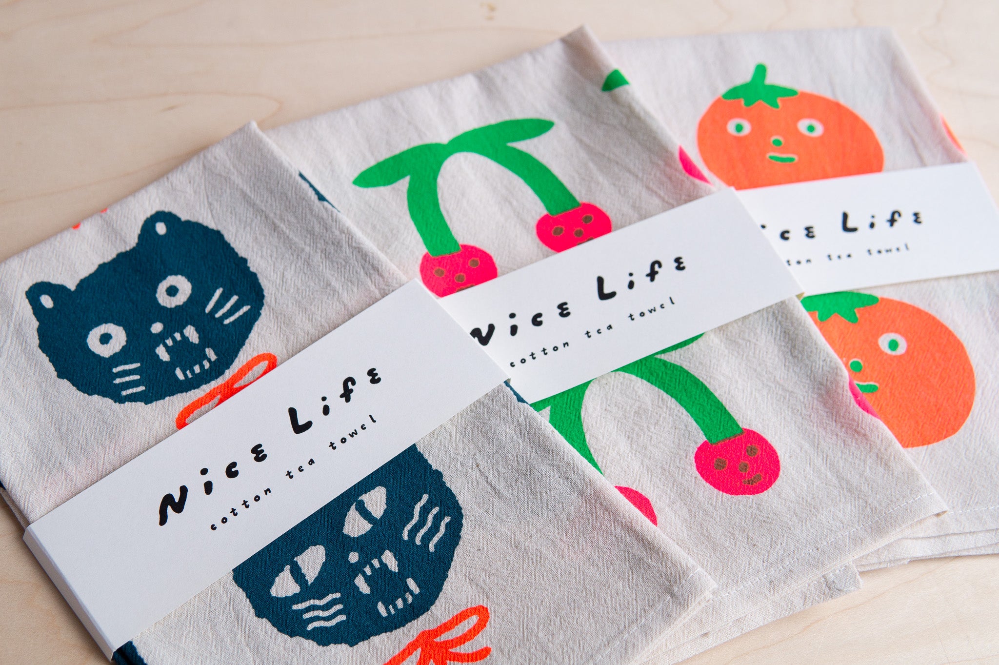 Nice Life: Printed Flour Sack Tea Towel (Various)
