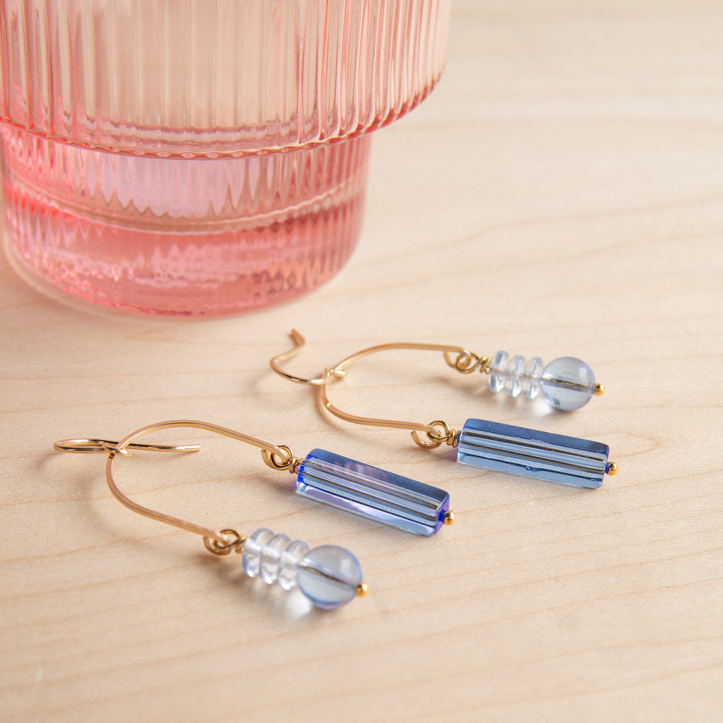 Michelle Starbuck Designs: Periwinkle Composition Swing Earrings