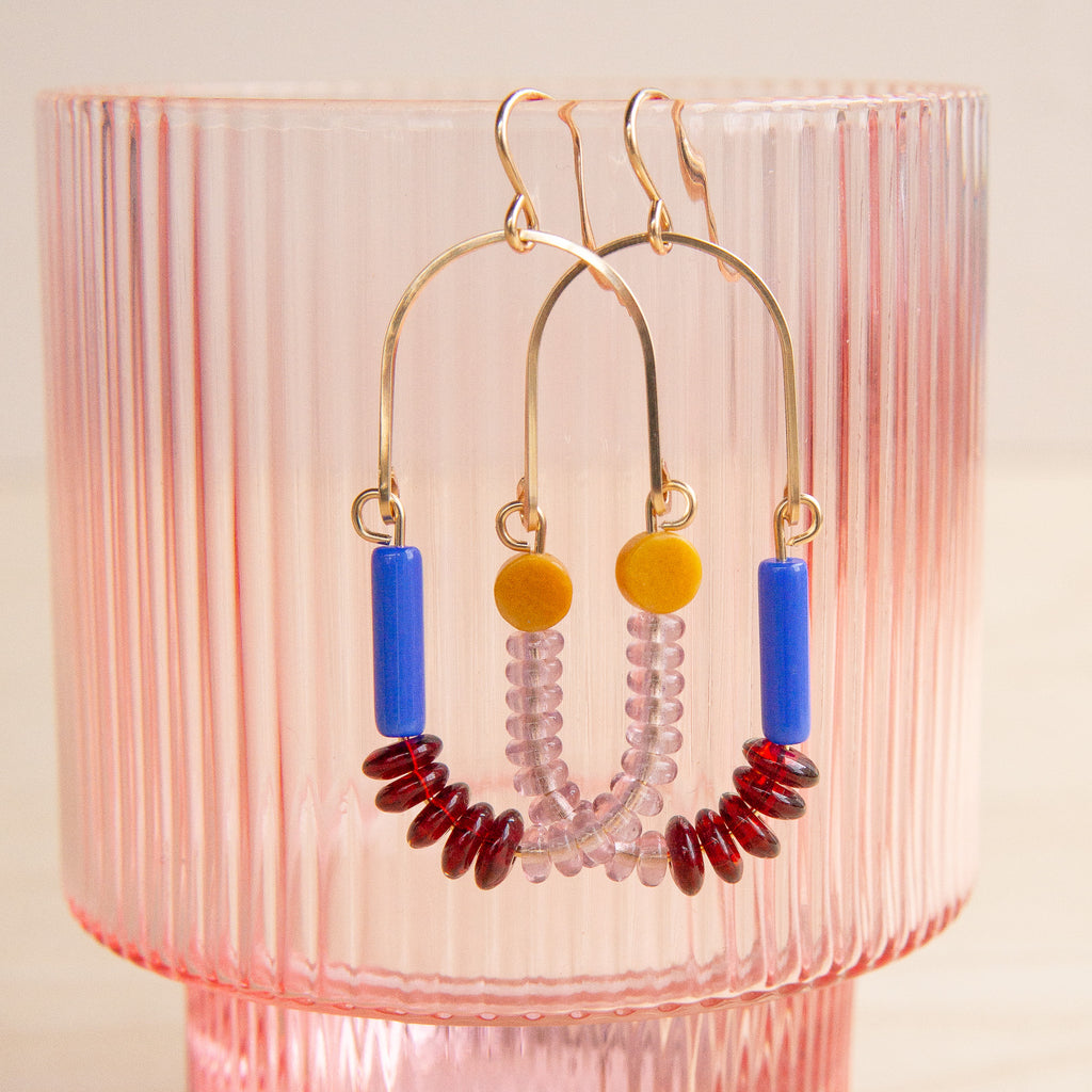 Michelle Starbuck Designs: Yellow Jasper & Periwinkle Balance Earrings