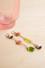 Michelle Starbuck Designs: Sunstone & Pearl Composition Earrings