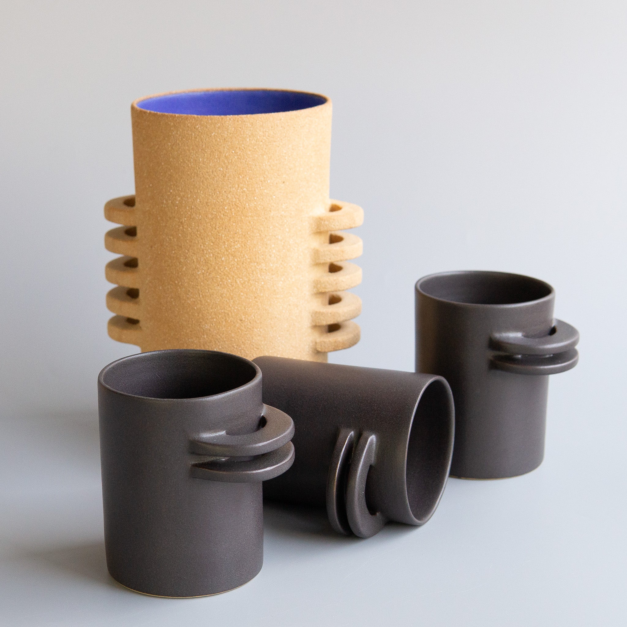 Ceramics by Laura: Black Horizontal Athéna Cup