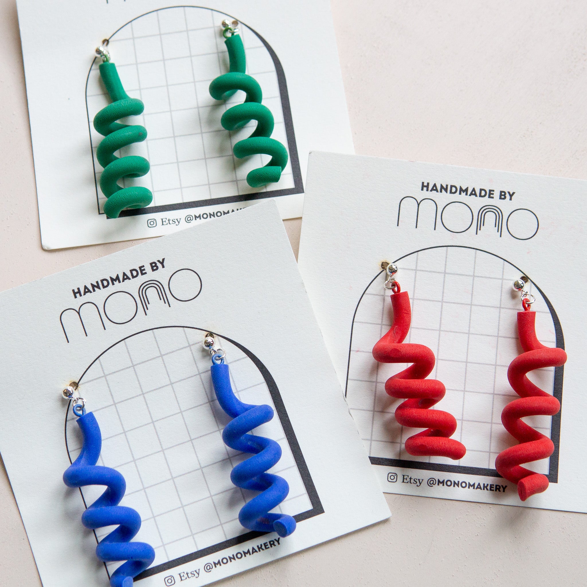 MONO: Spiral Squiggle Earrings