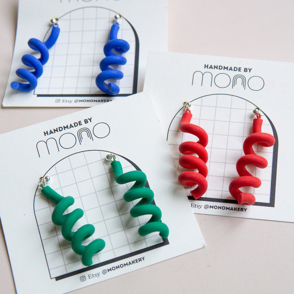 MONO: Spiral Squiggle Earrings
