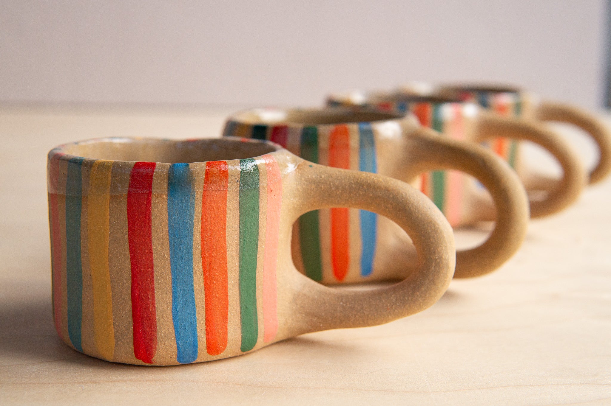 Melville Ceramics: Rainbow Stripe Espresso Cup