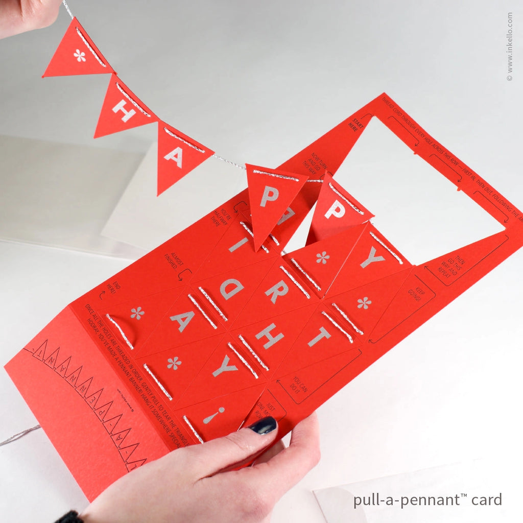 Inkello Letterpress: Pull-A-Pennant Bday/Valentines Card