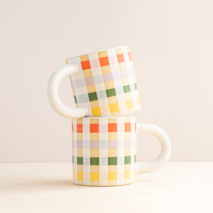 Jae Polgar: White Plaid Mug