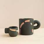 Peaches: Black Nerikomi Mug
