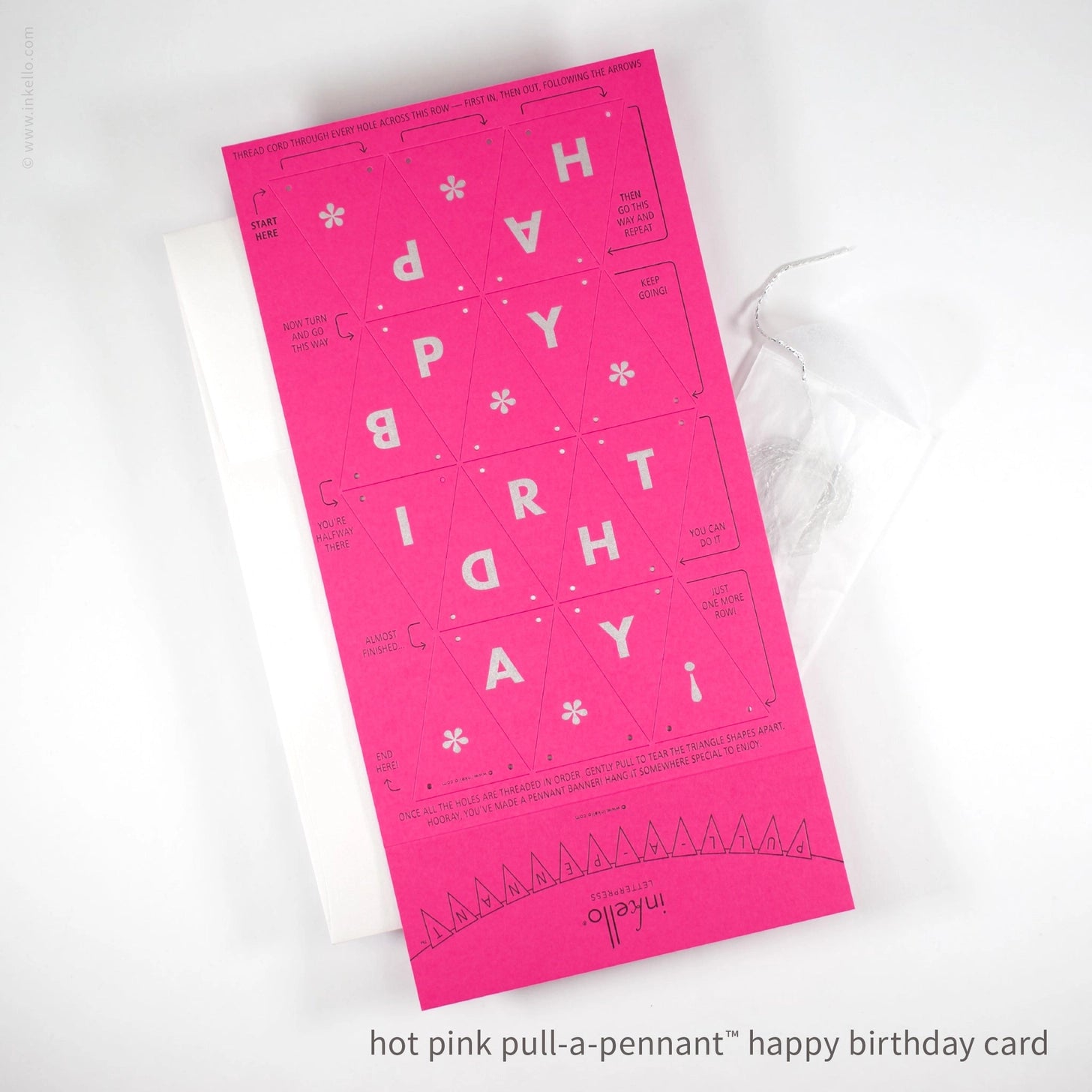 Inkello Letterpress: Pull-A-Pennant Bday/Valentines Card