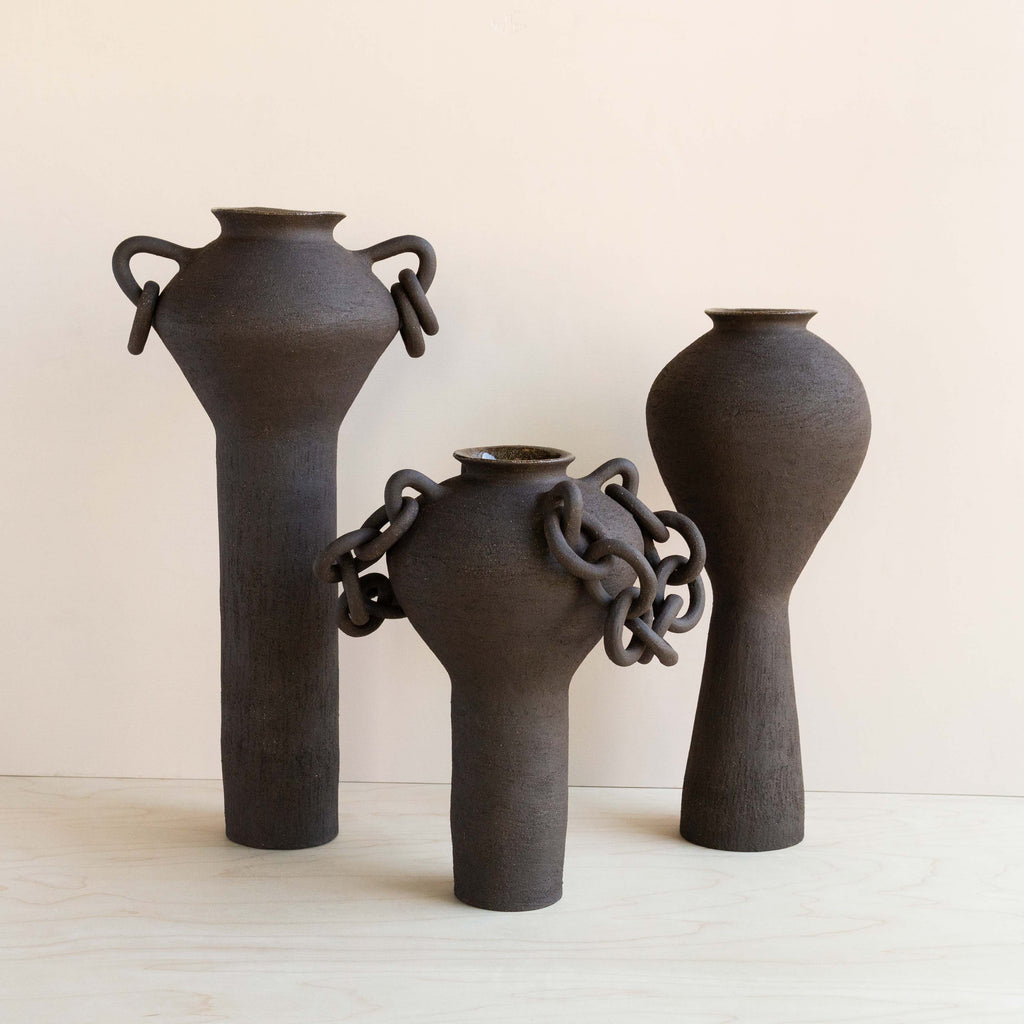 Ruby Bell: Ceramic Pedestal Vases