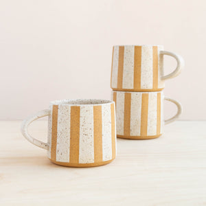 Void & Form Ceramics: Cream Striped Mug