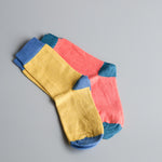 Catherine Tough: Women's Organic Cotton Glitter Crew Sock in Coral (Size 6.5-9.5)
