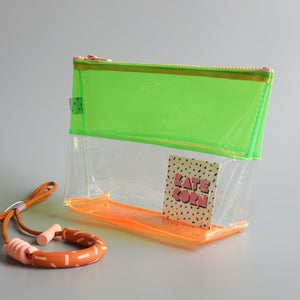 Kate Corn: 9" Green & Clear Big Flat-Bottom Pouch