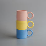 EKUA: Pink, Yellow, Blue Circle Mugs