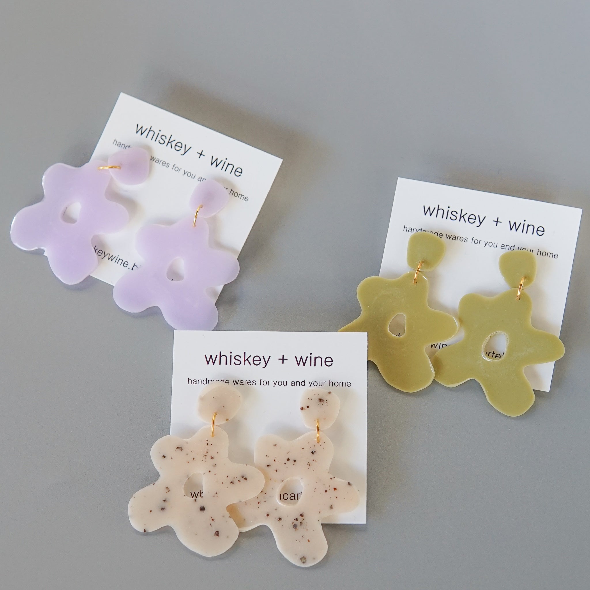 Whiskey and Wine: Pansy Earrings