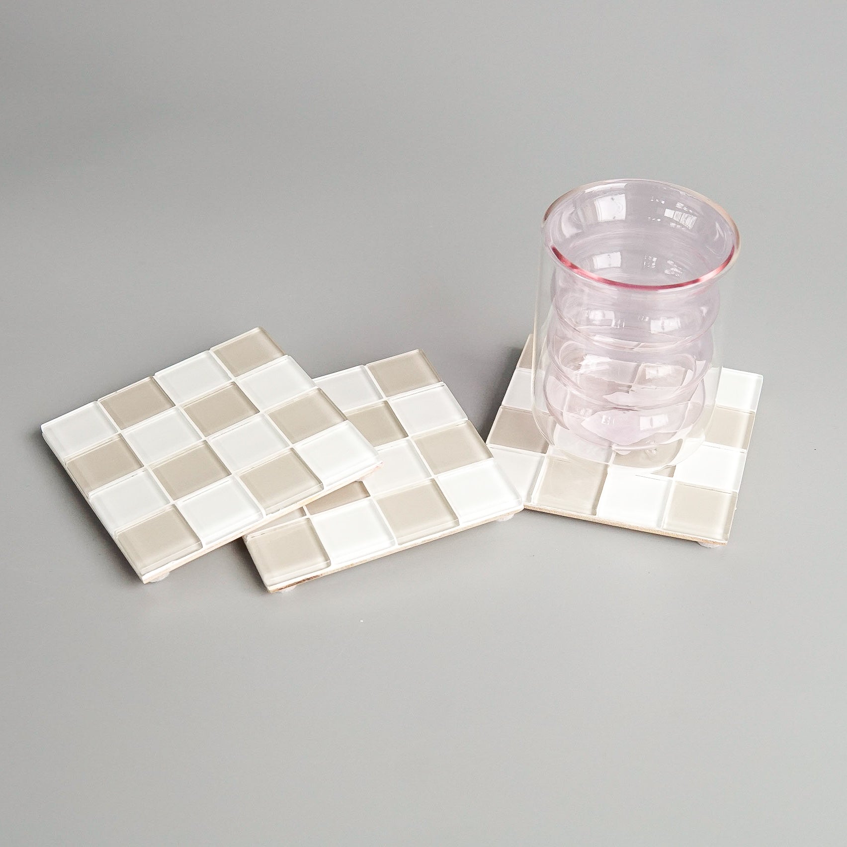Subtle Art Studios: Glass Tile Coaster in Linen